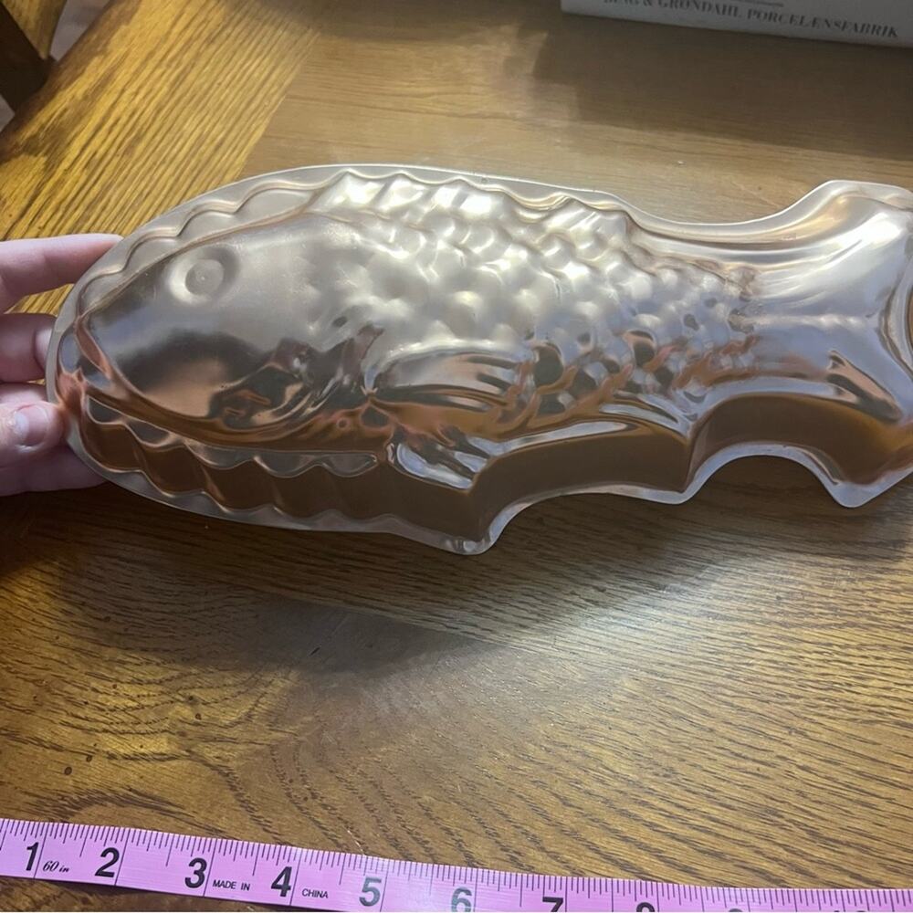 Vintage Copper Fish Mold Cake Pan Salmon Wall Decor